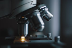 Close-up shot of microscope